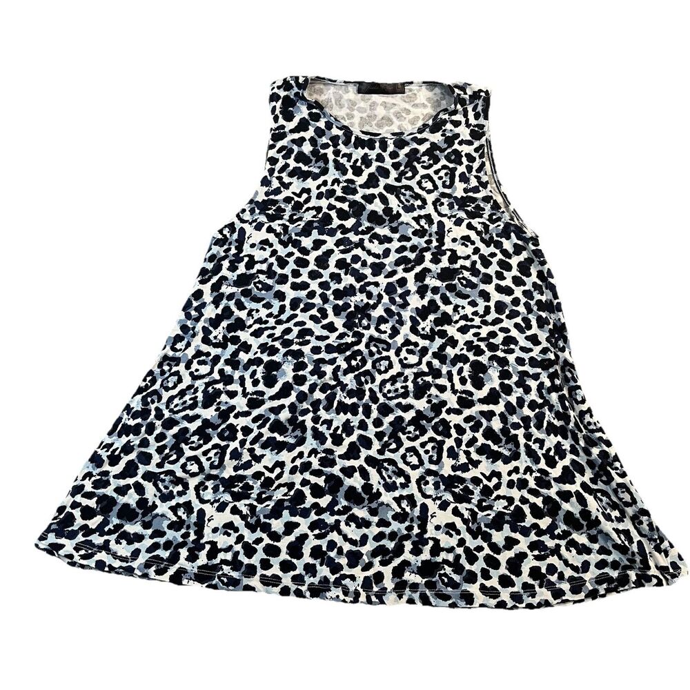 Shiela Rose Blue Black Cheetah Animal Print Tank Top Sleeveless Womens Size M